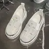 Nuevos mocasines cruzados de strass para mujer talla grande, estilo coreano slip-on ligeros antideslizantes de suela gruesa que aumentan la altura tenis temu