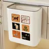 Cubo de basura de pared para baño y inodoro, contenedor de almacenamiento de residuos para encimera de cocina del hogar, papelera sin taladro, no necesita agacharse