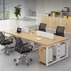 Cubículos de Mesa para Funcionários, Combinação Simples de Mesa e Cadeira para Funcionários, Mesa de Computador para Quatro ou Seis Pessoas, Cubículos Divididos