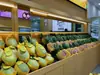 Expositor de Frutas em Camadas Feito Sob Medida para Supermercado de Alimentos Frescos Prateleira de Frutas e Legumes de Supermercado Estante de Loja de Frutas Mesa de Corte de Frutas Balcão de Caixa