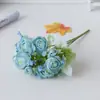 Flor artificial de capullo de té de Milán de 10 cabezas Camelia boda hogar fotografía escena de ingeniería decoración de mesa