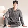 Pijama para Hombre Otoño e Invierno Engrosado Manga Larga Estilo Coreano Acolchado Invierno Algodón de Aire Sándwich Ropa para el Hogar