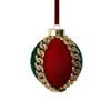 Bestseller de Amazon 8cm Adorno de Bola de Navidad Decoración de Árbol de Navidad Tela Cuadros Festivos Espuma Navideña Adorno Colgante