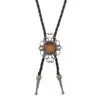 Estilo Tribal Sudoeste Liga Banhada Gravata Bolo Pingente de Pedra Preciosa Retrô Corrente de Suéter Hip-Hop Masculino Colar da Moda