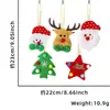 Tela Navideña Colgantes Pequeños Papá Noel Reno Muñeco de Nieve Decoración Adornos para Árbol de Navidad Decoraciones de Fieltro Navideño