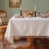 Toalha de mesa estilo Ins para café, à prova d'água e de óleo, toalha de mesa de jantar sem lavagem, toalha de mesa retangular de algodão e linho de cor sólida para mesa de cabeceira