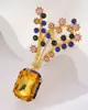 Cesta de Flores Vintage Aleación Broche Creativo Moda Pedrería Ramillete Abrigo Pin Retro Accesorios para Chaqueta Fabricante Mayorista