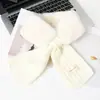 Cachecol feminino inverno estilo coreano moderno versátil quente imitação de pelo de coelho Rex pelúcia tricotada proteção cruzada para o pescoço pequeno lenço primavera e outono