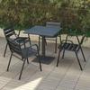 Conjunto de Mesa e Cadeiras para Uso Externo, Mesa Redonda de Aço Carbono, Cadeiras de Liga de Alumínio, Adequado para Pátio, Varanda, Loja de Chá com Leite, Design Moderno e Simples