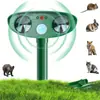 Repelente Multifuncional para Exteriores Alimentado por Energía Solar, Repelente Ultrasónico de Frecuencia Variable para Ratas, Repelente de Pájaros con Flash, Repelente de Serpientes, Repelente de Gatos y Perros