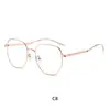 Nuevo Marco de Gafas Poligonal de Metal Retro para Mujer Lentes Planos Anti-Luz Azul Tornillos de Bisagra Abierta Metálicos Versátiles En Stock