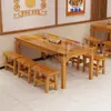 Mesas e Cadeiras de Madeira Maciça Carbonizada para Uso Comercial, Mesas de Jantar para Restaurantes, Lanchonetes, Lojas de Churrasco, Lojas de Macarrão, Bares, Restaurantes, Cantinas e Conjuntos para Sala de Jantar