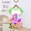 Pijama Novo Infantil 2025 Pijama de Verão Feminino Estilo Princesa Vestido Desenho Animado Fofo Gelo e Neve Vestido Fino