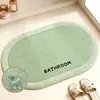 Alfombrilla de Piso para Baño Puerta de Inodoro Antideslizante Almohadilla para Pies Cachemira Lavabo de Baño Absorción de Agua Secado Rápido Alfombra para el Hogar Baño
