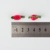 Capullos de Rosa Personalizados de Poliéster con Hojas, Accesorios para el Cabello Hechos a Mano para DIY, Flores Pequeñas Decorativas, Accesorios para Ropa de Niños