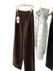 ¡Pantalones Suaves de Cachemira! Pantalones de Lana Acetato de Seda Gruesos y Cálidos de Cintura Alta Estilo Scimitar Otoño Invierno G100410