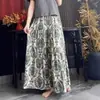 Falda Floral Nueva Transfronteriza para Mujer Falda de Primavera y Verano Cintura Elástica Algodón Seda Hogar Viaje Estilo del Sudeste Asiático