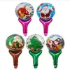 [Hengyue] Hombre de Jengibre Navideño, Anciano, Muñeco de Nieve, Reno, Bastón, Palo Largo, Globo de Papel de Aluminio, Globo para Fiesta Navideña