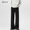 Pantalones de Hombre de Color Sólido Simple con Caída Otoño Estilo Hong Kong High Street Versátiles Desaliñados Atractivos Adelgazantes Alargadores de Pierna Ligeramente Acampanados Modernos