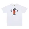 Camisetas de Marca de Moda Transfronteriza para Parejas para Hombres y Mujeres, Camiseta de Manga Corta con Cuello Redondo y Letras Digitales para Hombre, Cabeza de Mono Bape, Camiseta de Manga Corta para Mujer de Comercio Exterior
