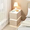 Mesa de noche de lujo inteligente suspendida para dormitorio, simple, multifuncional, moderna, con carga inalámbrica, madera maciza, modelo nuevo, armario de noche