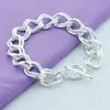 Joyería de Comercio Exterior Chapado en Cobre Plata 925 Moda Europea y Americana Pulsera de Doble Cadena Lisa Mate Venta Caliente Temu Xiyin Tk