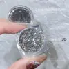Fragmentos de Brillo para Uñas en Polvo Fino Lentejuelas Brillo Plateado Lámina Plateada Arte de Uñas Fino Polvo Mezclado