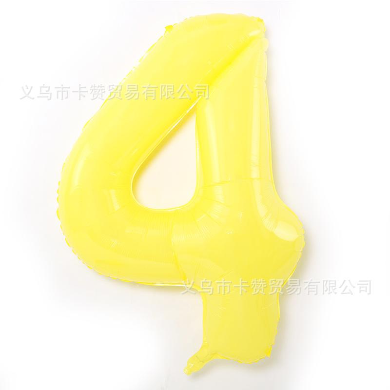 40寸马卡黄色数字4