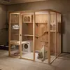 Villa de cristal panorámica para gatos, habitación para gatos, casa para gatos, jaula grande de lujo para gatos, gabinete para gatos de tienda de mascotas