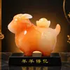 Estátua de Três Antílopes Imitando Jade Estilo Chinês, Presente para Cerimônia de Abertura de Jade, Presente para Sala de Estar Escritório, Esculpido Presente de Inauguração Atacado