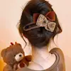 Grampo de cabelo de pato para outono e inverno, para a parte de trás da cabeça, novo grampo de cabelo retrô 2026, grampo de cabelo de pelúcia floral estilo pequeno perfumado