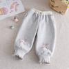 Calças Forradas de Lã para Meninas para Outono e Inverno, Calças Jogger Casuais de Lã Integrada para Crianças, Calças de Moletom Quentes Espessas para Bebês Meninas