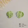 Nuevo Colgante de Hoja de Monstera Verde Fresco de Aleación DIY Pulsera Llavero Decoración Accesorio Materiales