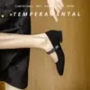 Zapatos Mary Jane Planos de Boca Baja con Pedrería Francesa 2026 Nuevos Zapatos de Ballet con Punta Cuadrada Pequeña y Tacón Bajo Estampado de Leopardo
