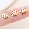 6/8mm Cinco Cores Ferro Liso Flor Oca Tampas Espaçadores de Contas Pulseira DIY Feita à Mão Acessórios de Joias