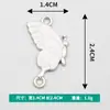 Atacado Versão Coreana Criativo Duplo Pendente Padrão Borboleta Preto e Branco Pingente de Liga Metálica Gotejamento de Óleo Pulseira Colar Joias Acessórios DIY