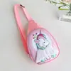 Nova Mochila de Ombro Infantil 2025 Jardim de Infância Desenho Animado Unicórnio Bolsa de Casca Dura Bolsa de Peito Fofa para Meninos e Meninas