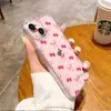 Funda de Cereza Dulce con Lazo Popular en TikTok Adecuada para Apple 18 Pro, Funda Protectora Transparente de Alto Valor Estético para Niñas