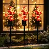 Luces Solares Navideñas para el Suelo Muñeco de Nieve Árbol de Navidad Luces Decorativas para el Césped Papá Noel Festivo Luces para el Jardín