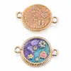 Pendente de flor redonda com óleo gota DIY colar pulseira berloque acessórios de joia vendas diretas de fábrica pode misturar lote transfronteiriço