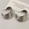 Brincos Únicos Europeus e Americanos Exagerados em Círculo Multicamadas para Mulheres, Luxo Acessível Outono e Inverno, Brincos Elegantes Simples de Alta Qualidade