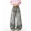 Jeans de Trabajo con Estampado de Estrella Retro Americano Unisex Otoño Marca de Moda Pantalones Casuales Deconstruidos Pantalones Sueltos de Longitud Completa