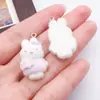 Lindo Dibujo Animado 3D Resina Peluche Conejo Miffy Colgante Correa para Teléfono Llavero DIY Accesorio Transfronterizo
