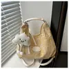 Bolsa de Lona Grande Capacidade para Deslocamento Casual Feminina 2024 Nova Mochila Multifuncional Ombro Único Transversal Tote Bag