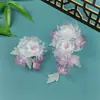 26 Colección de Verano Diseño Original Estilo Antiguo Flor de Seda Hecha a Mano Morado Degradado Pasador Hanfu Peinado Dulce Accesorio para el Cabello Flor en Relieve