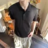 Camiseta Henley de manga corta con rayas verticales en relieve para verano para hombre y mujer, retro, Cleanfit, cuello con solapa, top de punto, moderno