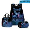 Mochila Escolar para Estudiantes con Estampado de Dibujos Animados 3D Nuevo Transfronterizo, Bolsa de Almuerzo, Estuche para Lápices, Juego de Tres Piezas