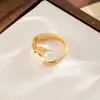 Anillo Simple Nala Chapado en Cobre con Oro Real de 18 Quilates Incrustado con Perlas de Agua Dulce para Mujer Estilo Ins Anillo Ajustable que No se Desvanece