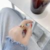Anillo de cuerda elástica con cuentas de cara sonriente de plata de ley S925 con diseño de girasol de Corea INS, estilo hada