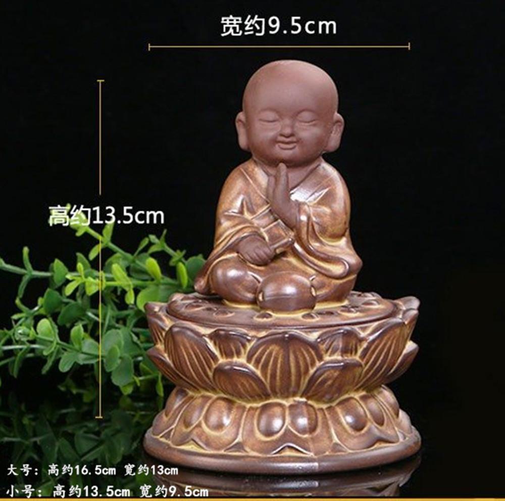 C028小C028-01大 双层莲花小和尚诵经香炉